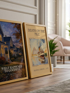 What Happened to Goodbye watercolour print framed by window – literary home decor