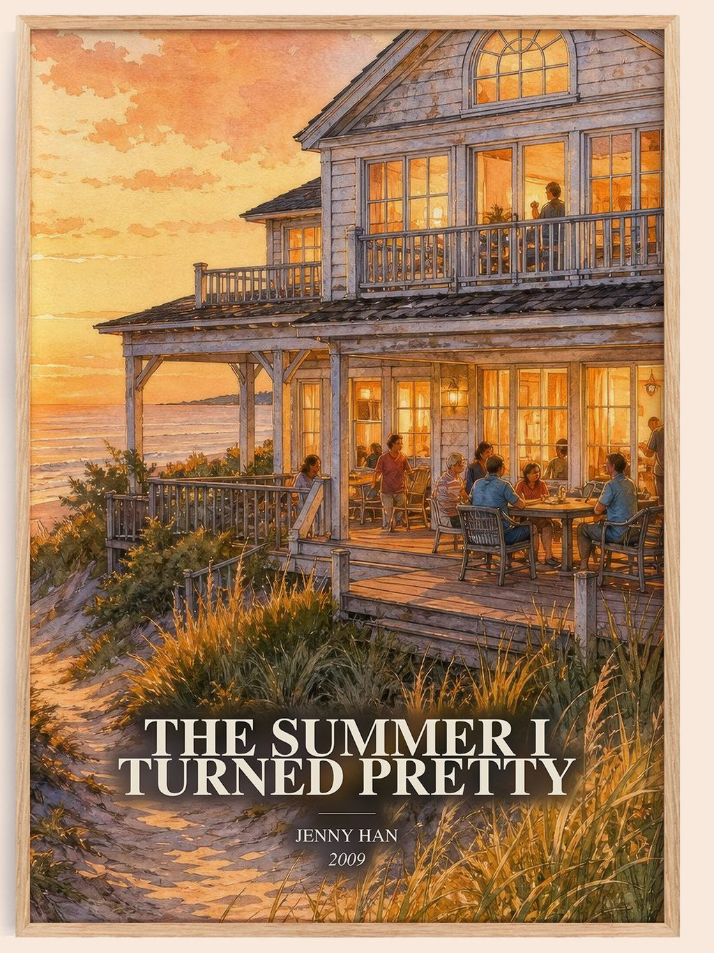 The Summer I Turned Pretty watercolour book poster by Jenny Han – framed literary art print