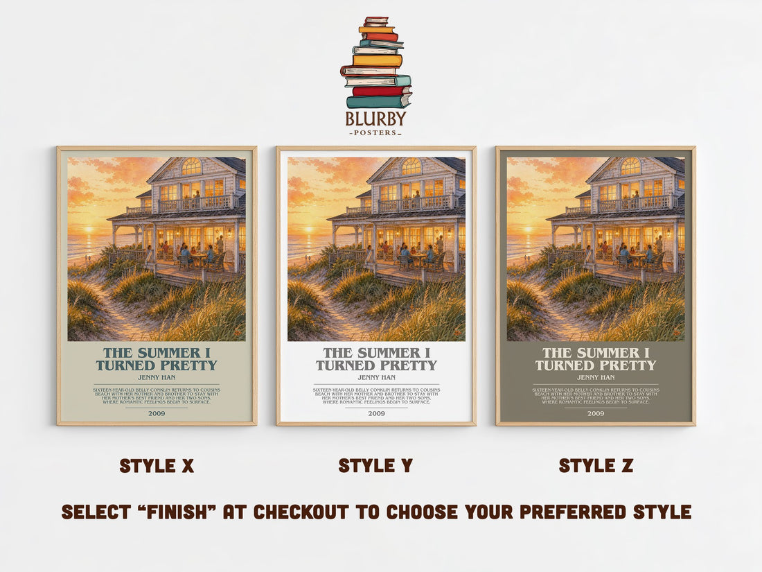 The Summer I Turned Pretty bookish print in frame leaning in hallway – young adult wall art (mockup)