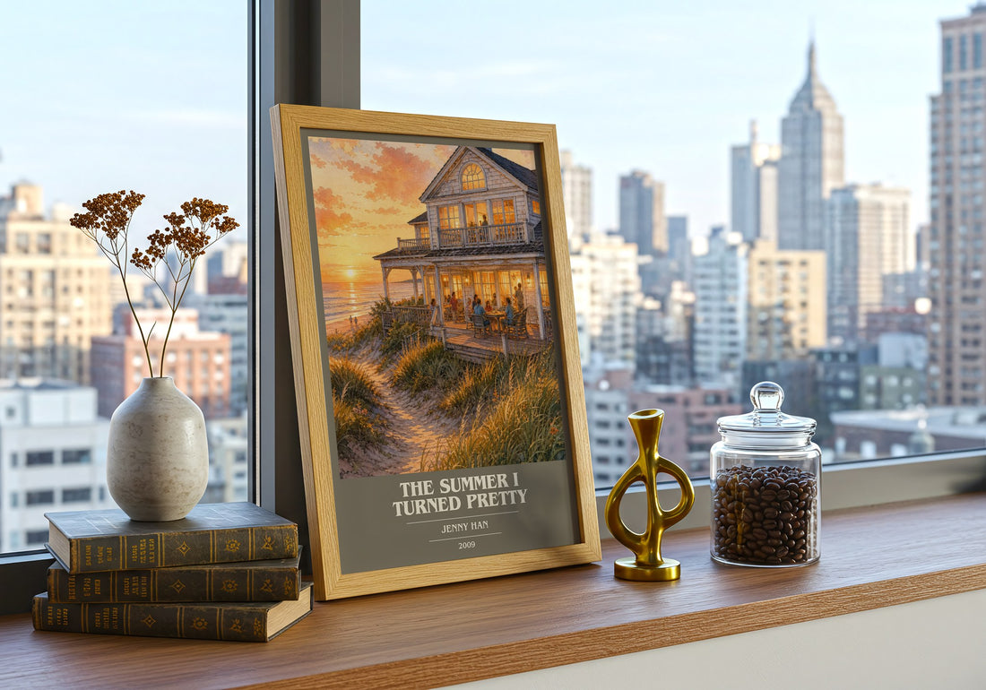 The Summer I Turned Pretty book cover print framed by window – literary home decor