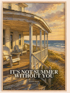 It's Not Summer Without You watercolour book poster by Jenny Han – framed literary art print