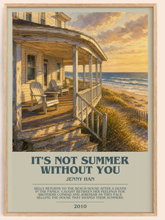It's Not Summer Without You bookish book poster by Jenny Han – framed literary art print