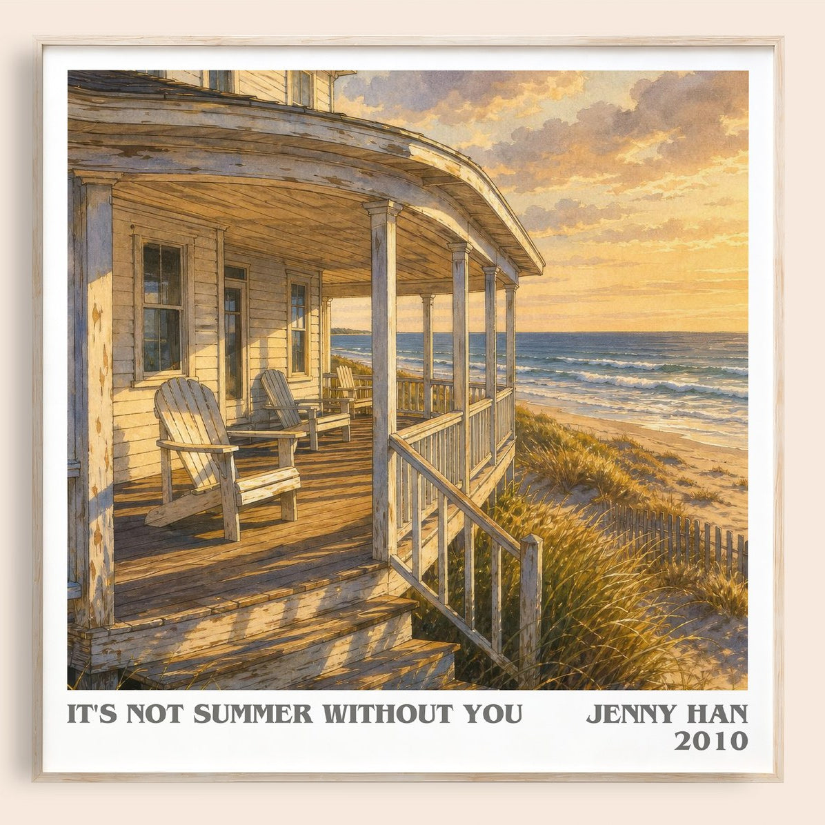 It's Not Summer Without You literary book poster by Jenny Han – framed literary art print