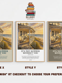 It's Not Summer Without You bookish print in frame leaning in hallway – young adult wall art