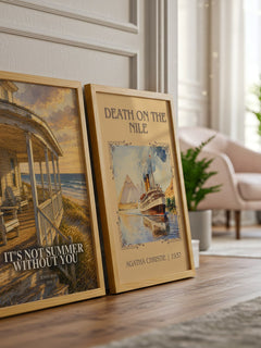 It's Not Summer Without You watercolour print framed by window – literary home decor