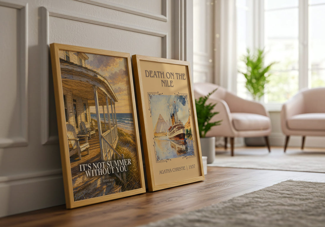 It's Not Summer Without You watercolour print framed by window – literary home decor