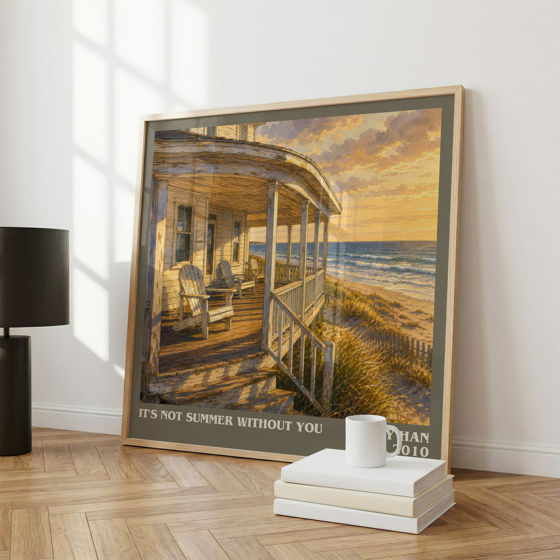 It's Not Summer Without You literary print framed by window – literary home decor