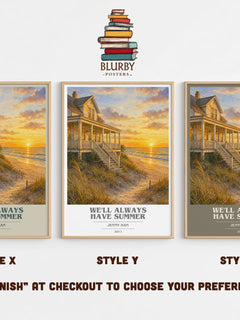 We'll Always Have Summer book cover print in frame leaning in hallway – young adult wall art
