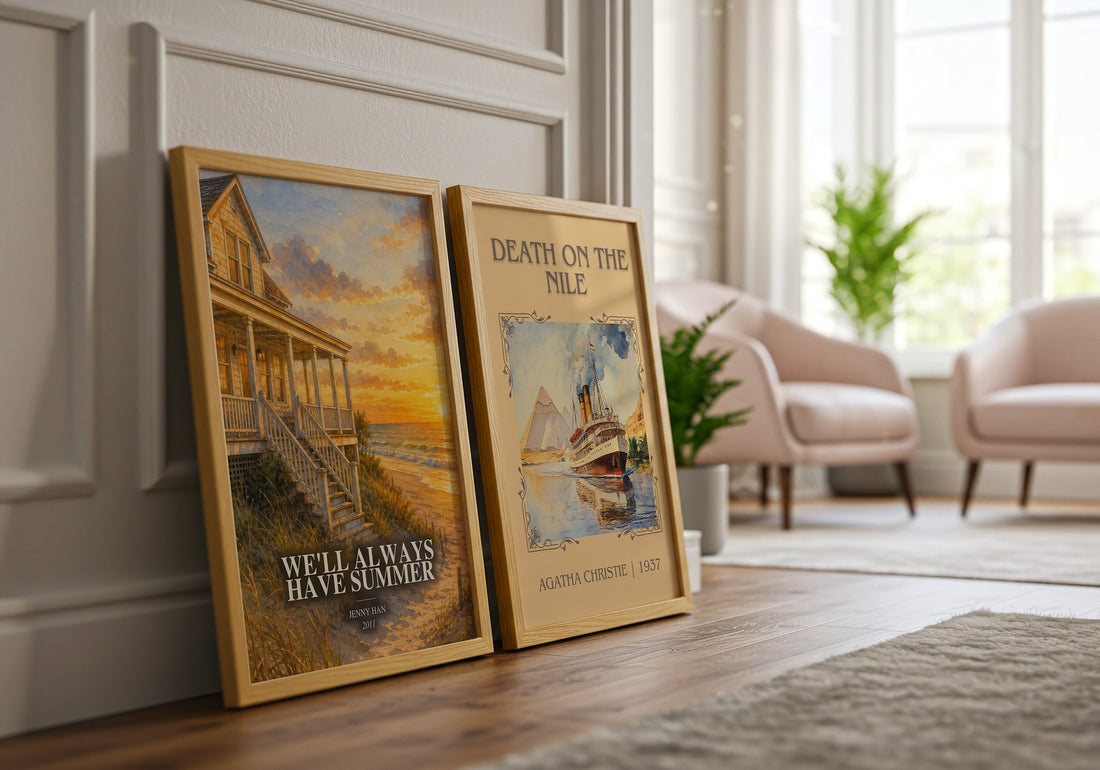 We'll Always Have Summer watercolour print framed by window – literary home decor
