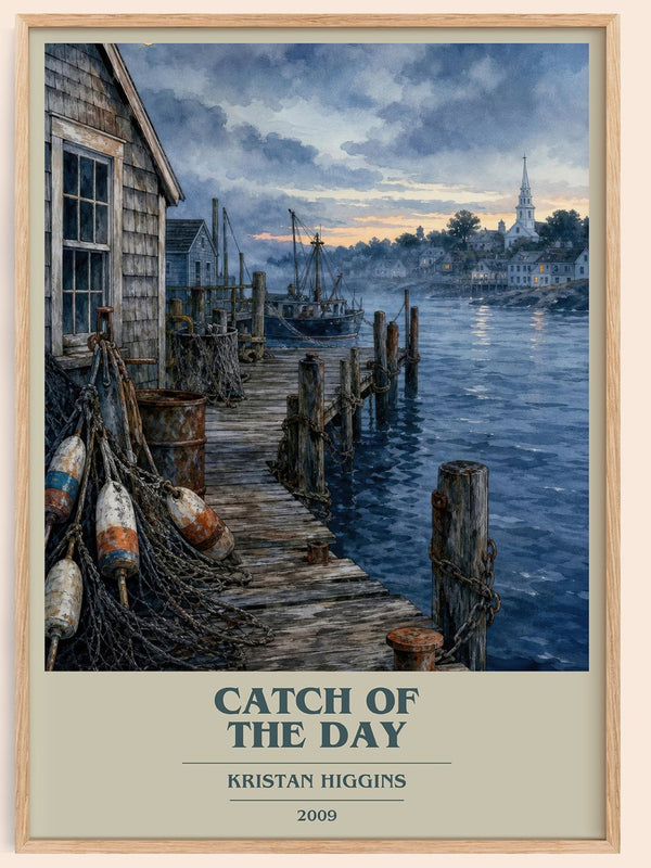 Catch of the Day book cover book poster by Kristan Higgins – framed literary art print