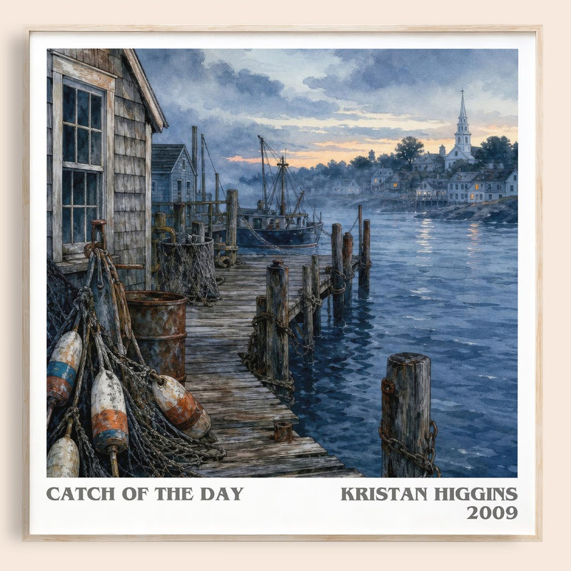Catch of the Day literary book poster by Kristan Higgins – framed literary art print