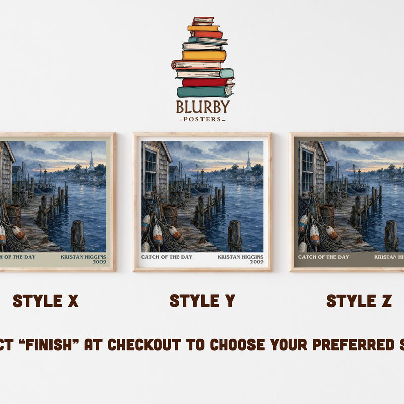 Catch of the Day literary print in frame leaning in hallway – romance wall art