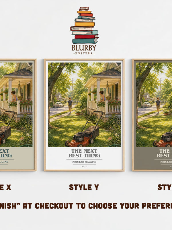 The Next Best Thing book cover print in frame leaning in hallway – romance wall art
