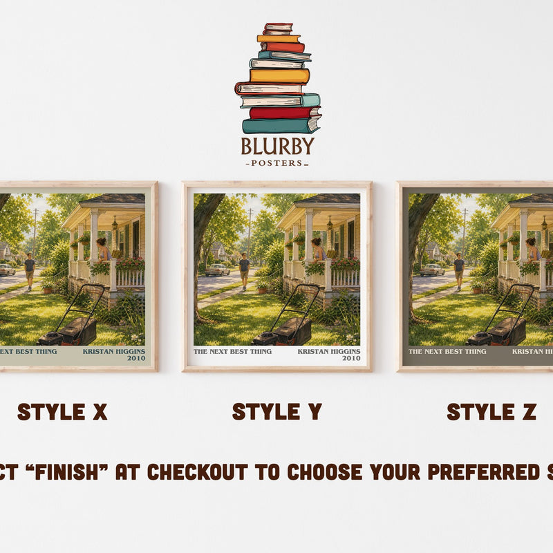 The Next Best Thing literary print in frame leaning in hallway – romance wall art