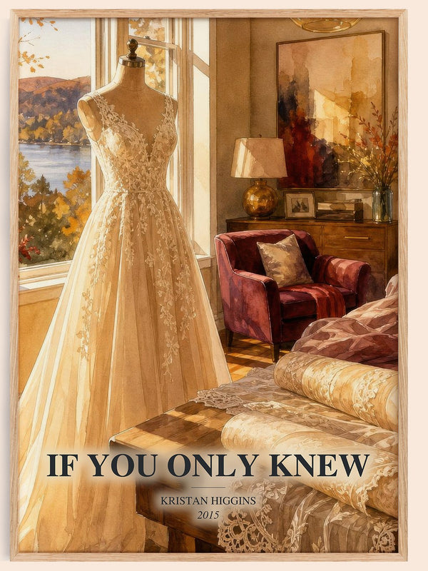 If You Only Knew watercolour book poster by Kristan Higgins – framed literary art print