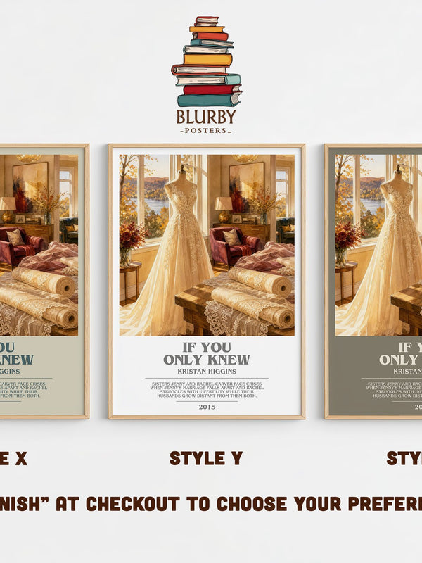 If You Only Knew bookish print in frame leaning in hallway – contemporary fiction wall art