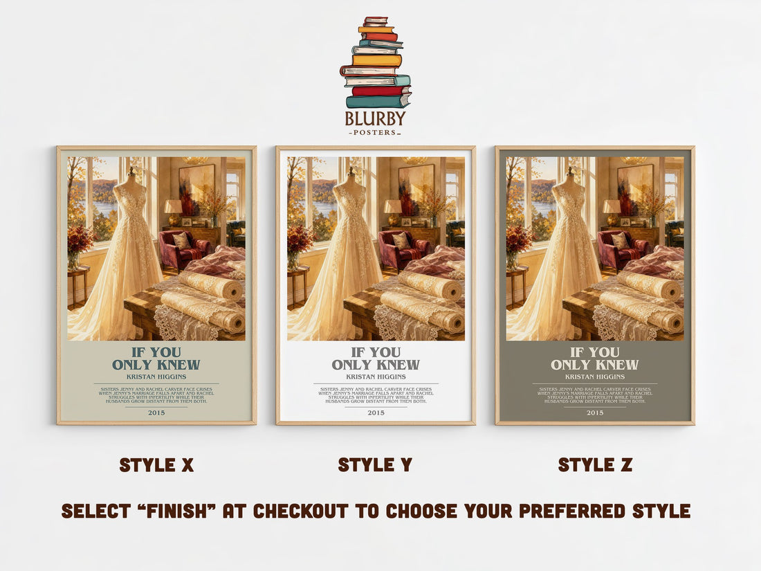If You Only Knew bookish print in frame leaning in hallway – contemporary fiction wall art (mockup)