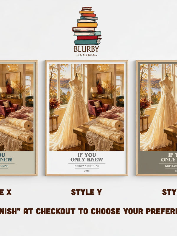 If You Only Knew book cover print in frame leaning in hallway – contemporary fiction wall art