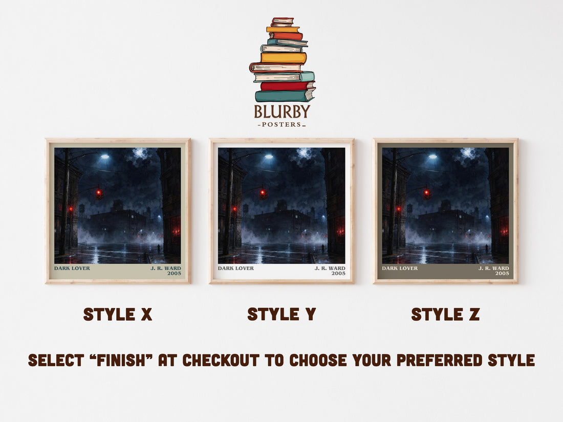 Dark Lover literary print in frame leaning in hallway – romance wall art (mockup)