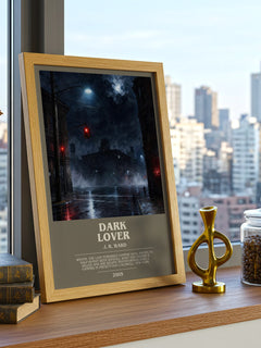 Dark Lover bookish print framed by window – literary home decor
