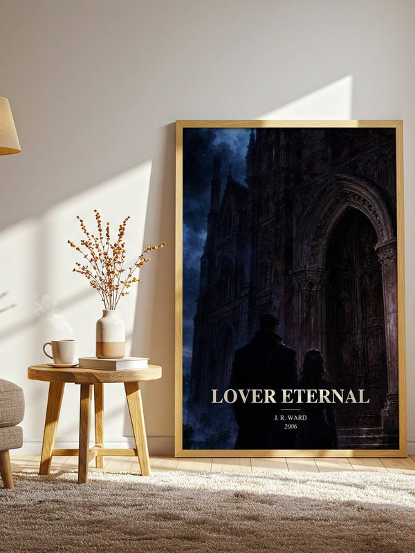 Lover Eternal watercolour print in frame leaning in hallway – romance wall art