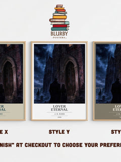 Lover Eternal book cover print in frame leaning in hallway – romance wall art