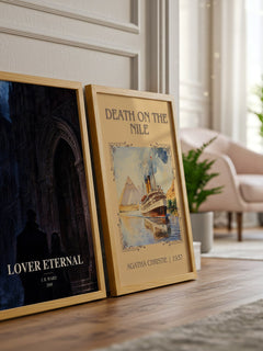 Lover Eternal watercolour print framed by window – literary home decor