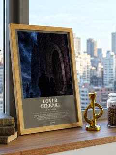 Lover Eternal bookish print framed by window – literary home decor