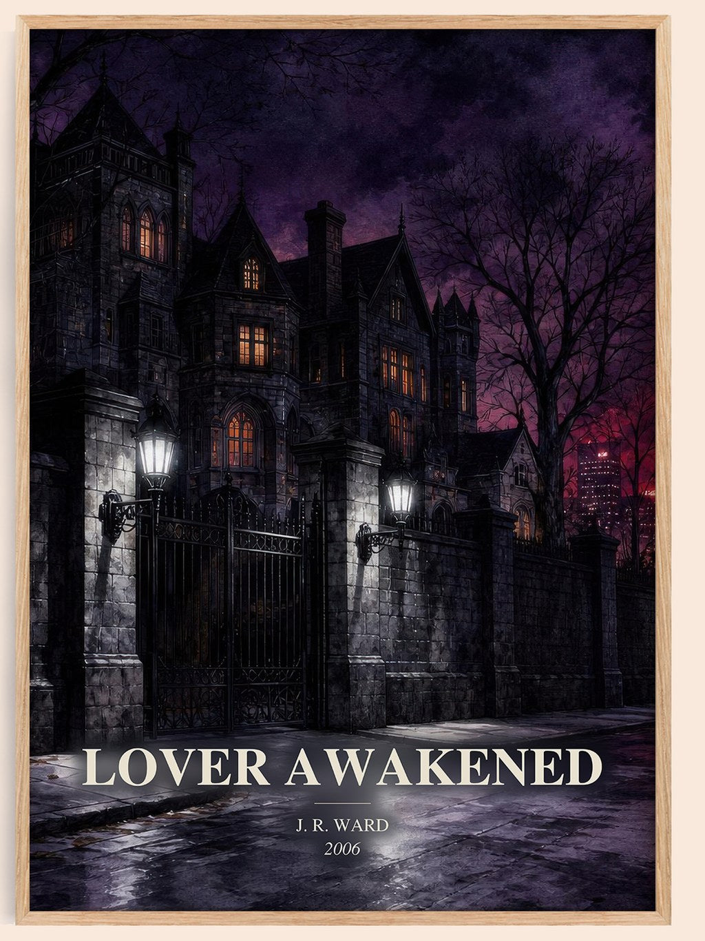 Lover Awakened watercolour book poster by J. R. Ward – framed literary art print