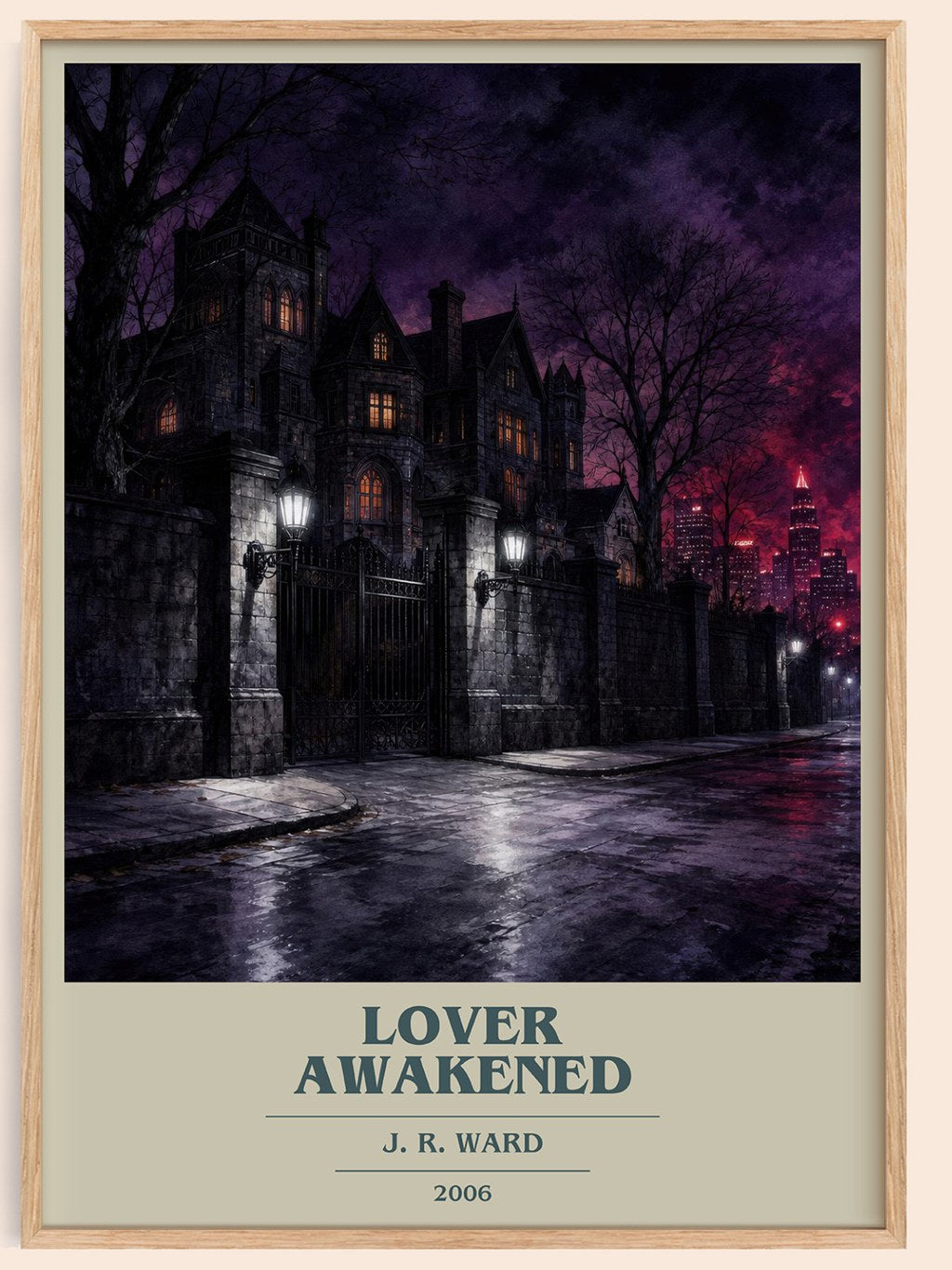 Lover Awakened book cover book poster by J. R. Ward – framed literary art print