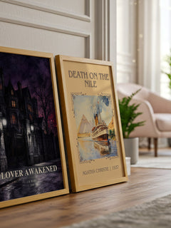 Lover Awakened watercolour print framed by window – literary home decor