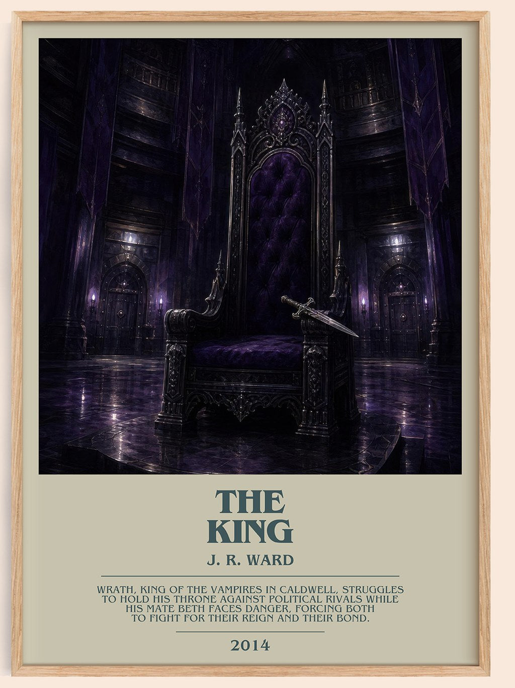The King bookish book poster by J. R. Ward – framed literary art print