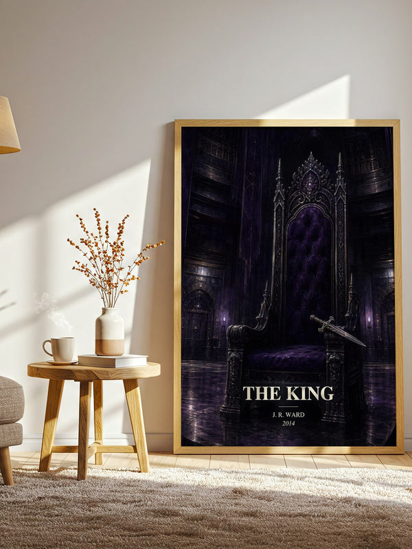 The King watercolour print in frame leaning in hallway – romance wall art