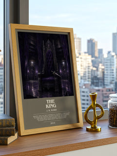 The King bookish print framed by window – literary home decor