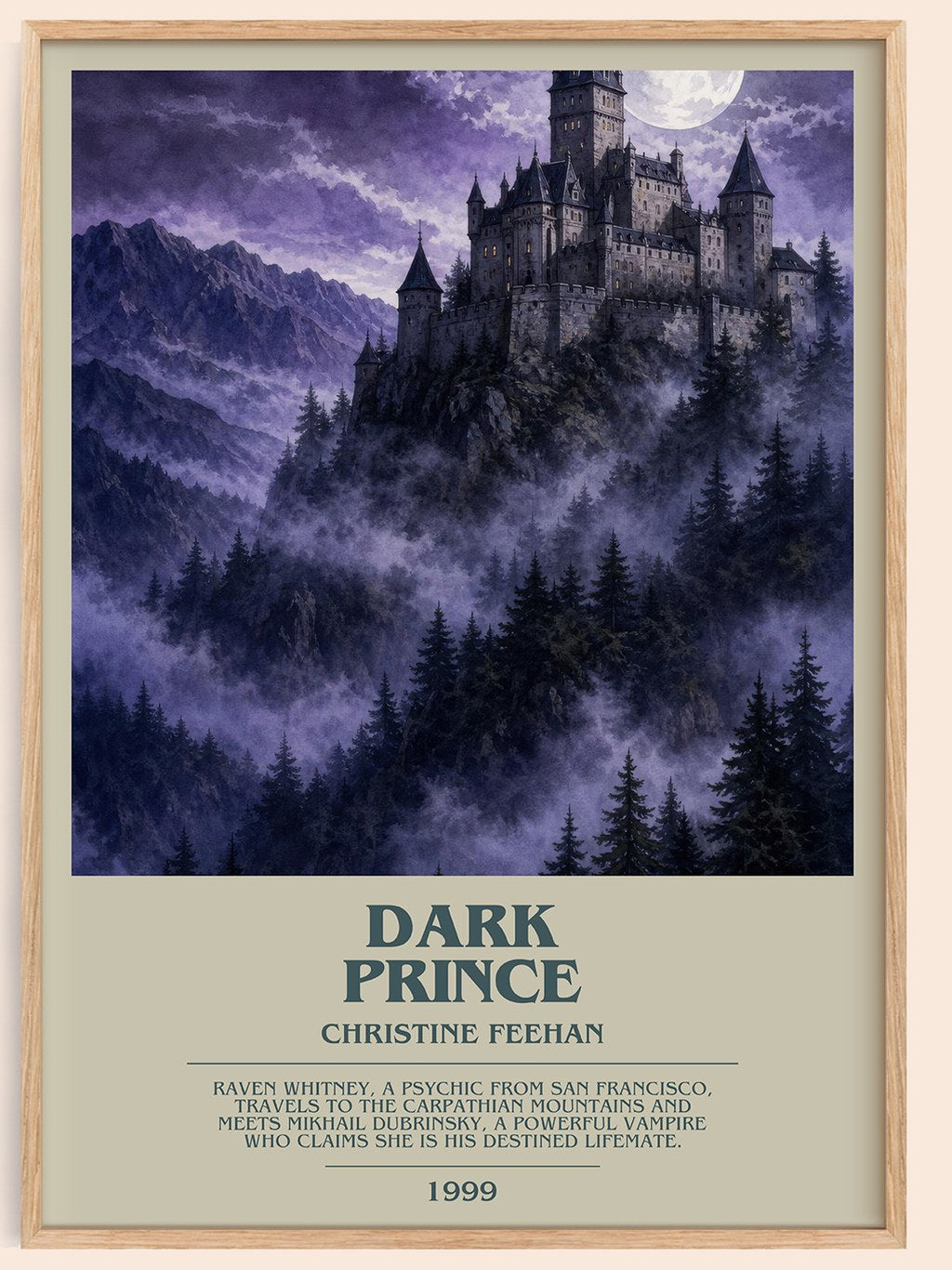 Dark Prince bookish book poster by Christine Feehan – framed literary art print