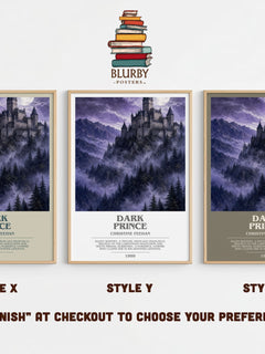 Dark Prince bookish print in frame leaning in hallway – romance wall art