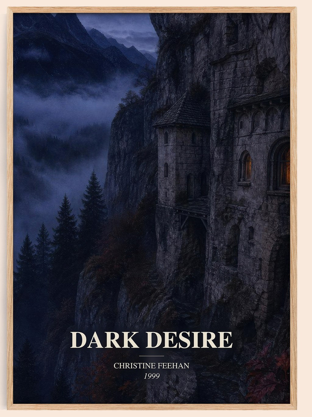 Dark Desire watercolour book poster by Christine Feehan – framed literary art print