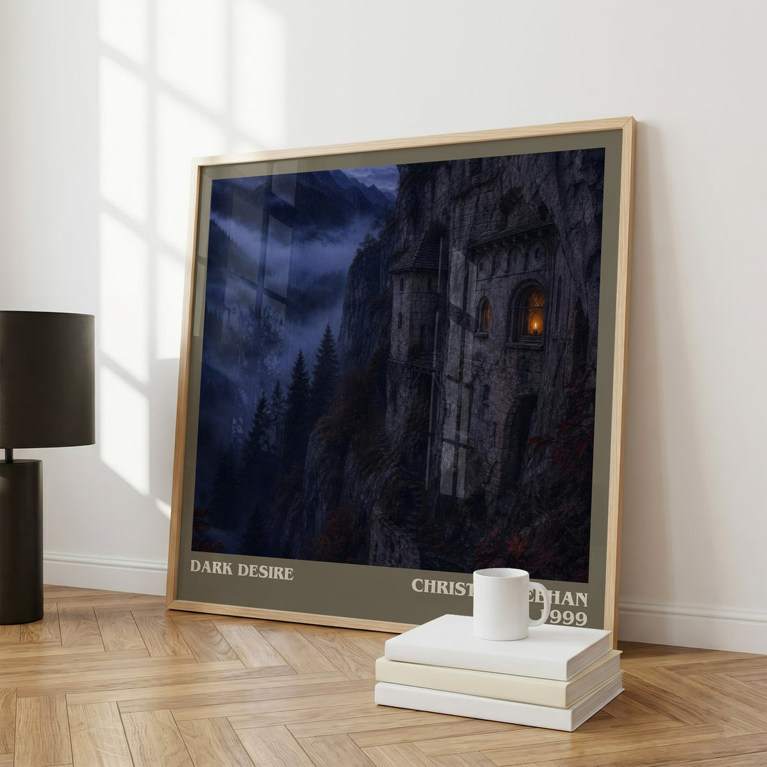 Dark Desire literary print framed by window – literary home decor