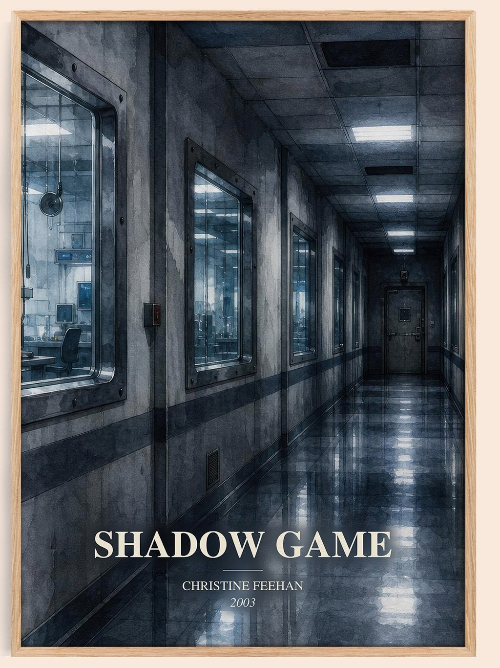 Shadow Game watercolour book poster by Christine Feehan – framed literary art print