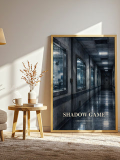 Shadow Game watercolour print in frame leaning in hallway – romance wall art