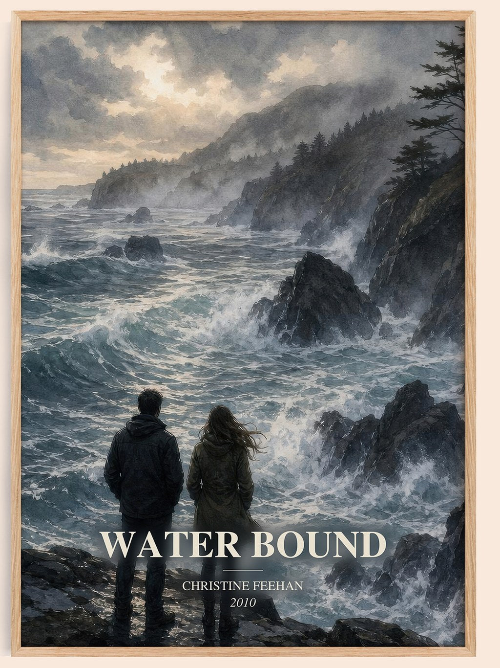 Water Bound watercolour book poster by Christine Feehan – framed literary art print