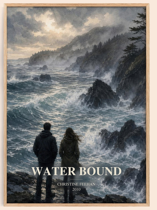 Water Bound watercolour book poster by Christine Feehan – framed literary art print