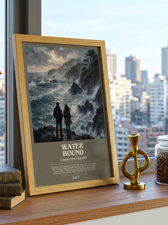 Water Bound bookish print framed by window – literary home decor