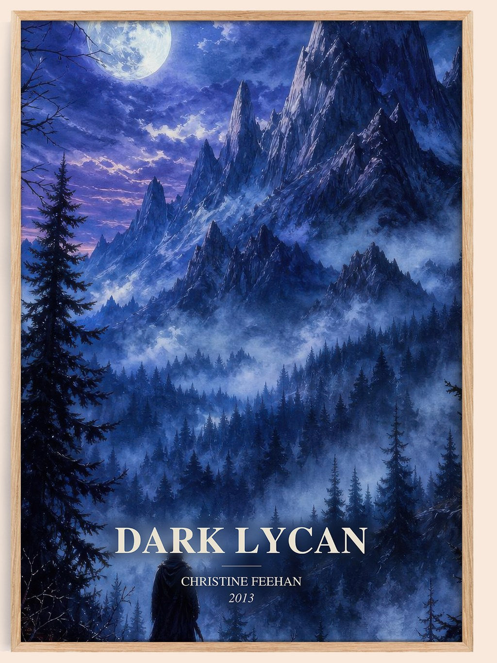 Dark Lycan watercolour book poster by Christine Feehan – framed literary art print
