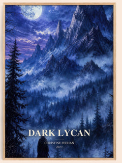 Dark Lycan watercolour book poster by Christine Feehan – framed literary art print