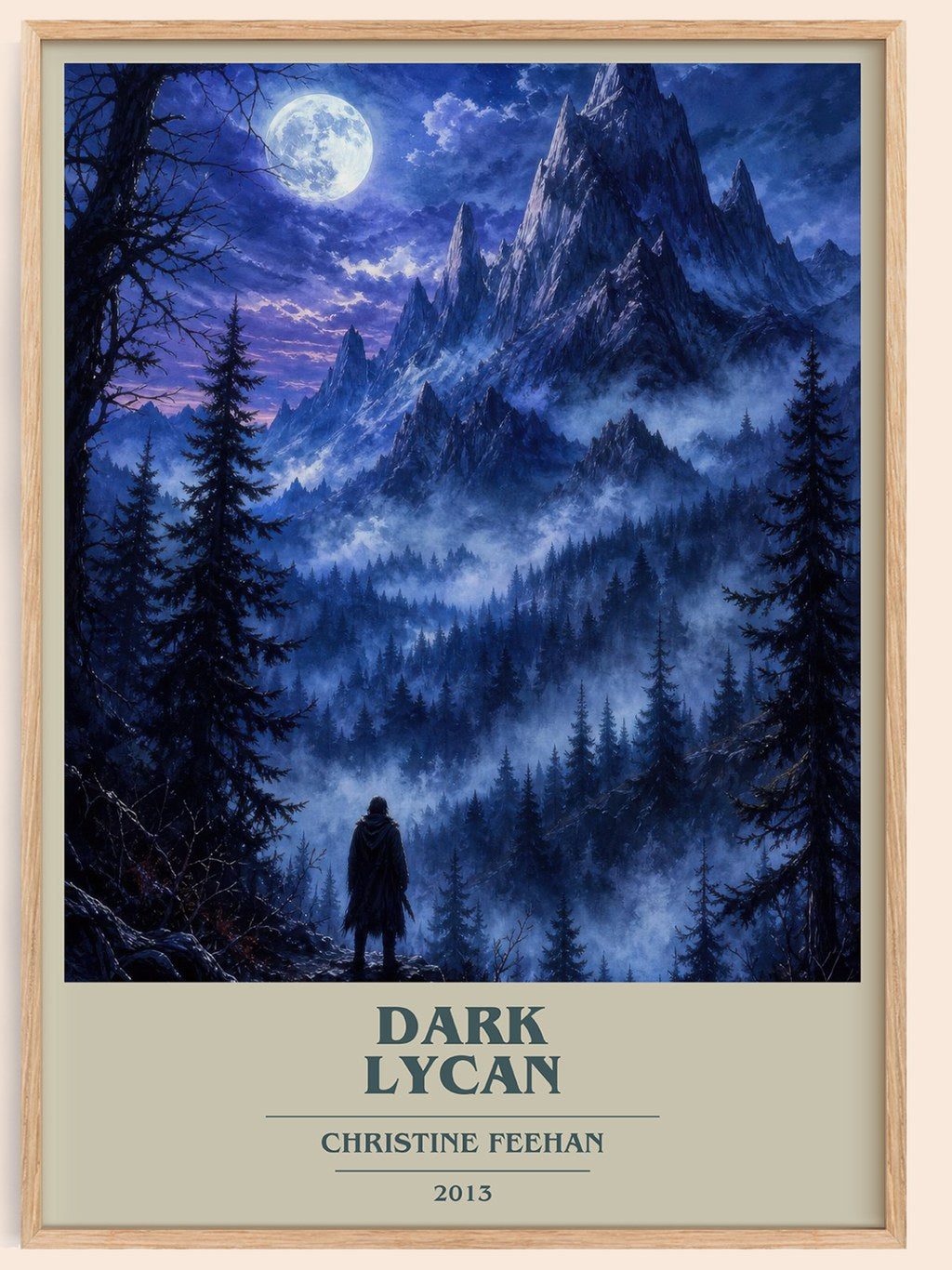 Dark Lycan book cover book poster by Christine Feehan – framed literary art print