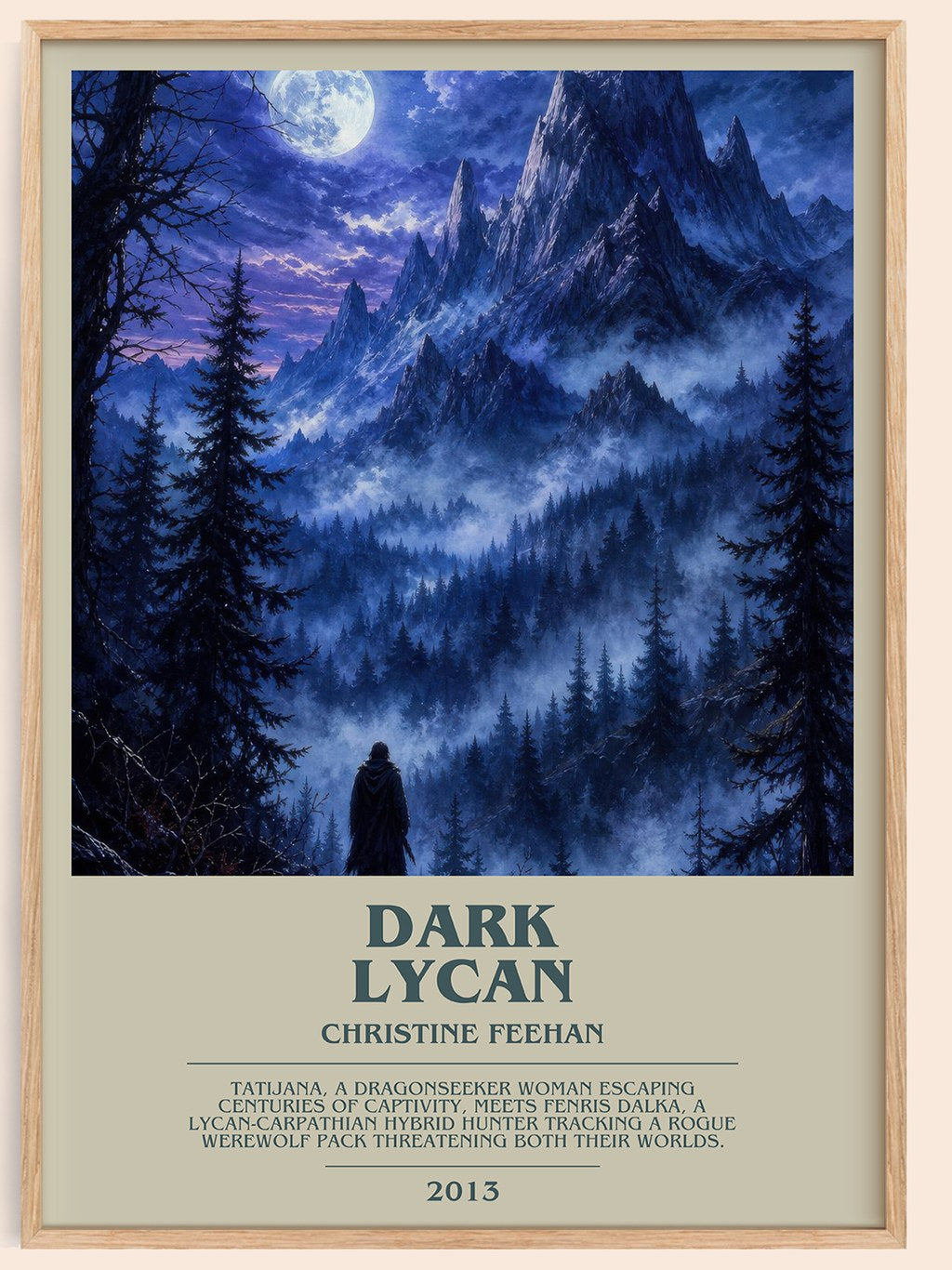 Dark Lycan bookish book poster by Christine Feehan – framed literary art print