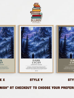 Dark Lycan bookish print in frame leaning in hallway – romance wall art