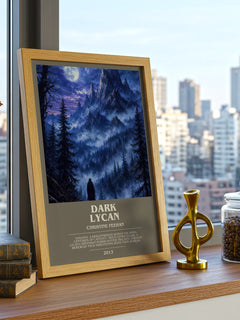 Dark Lycan bookish print framed by window – literary home decor