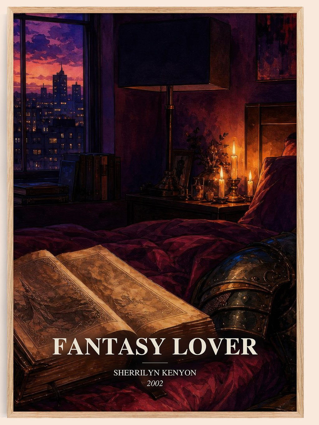 Fantasy Lover watercolour book poster by Sherrilyn Kenyon – framed literary art print